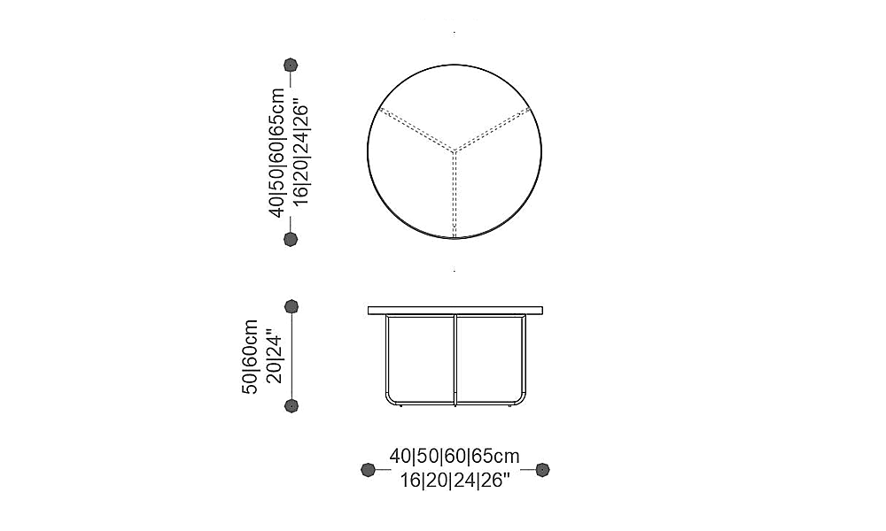 Image of the main dimensions of the product